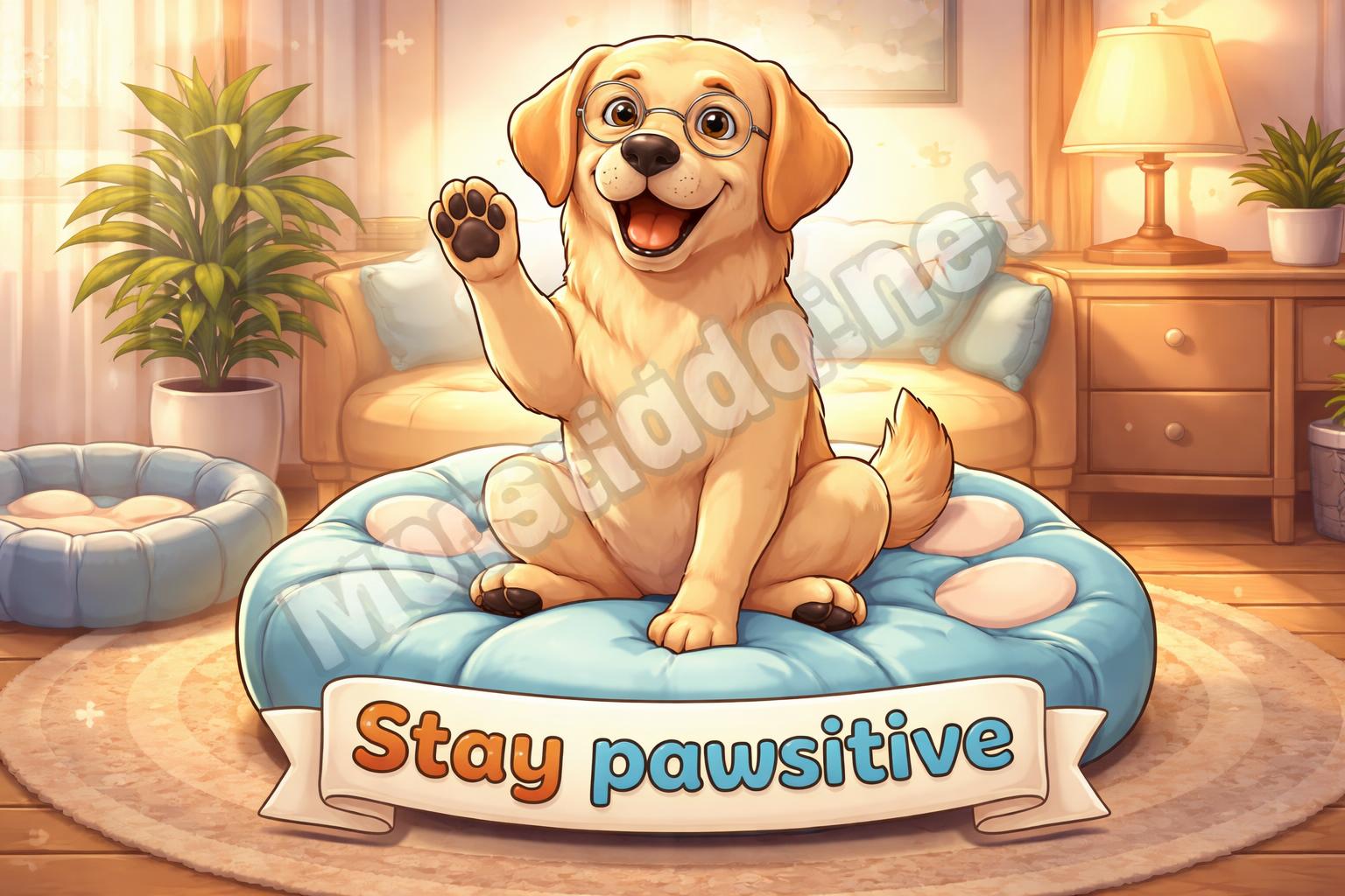 Labrador puns pawsitive cartoon