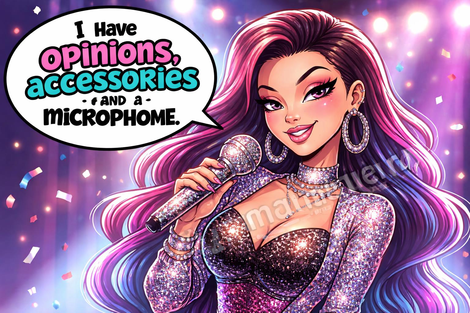 Lady gaga puns glam microphone