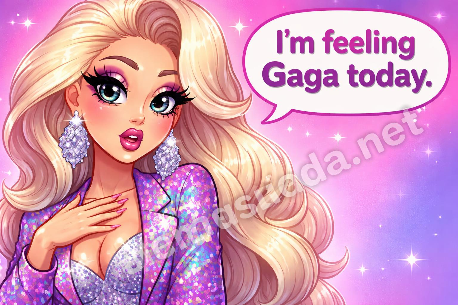 Lady gaga puns glam reaction