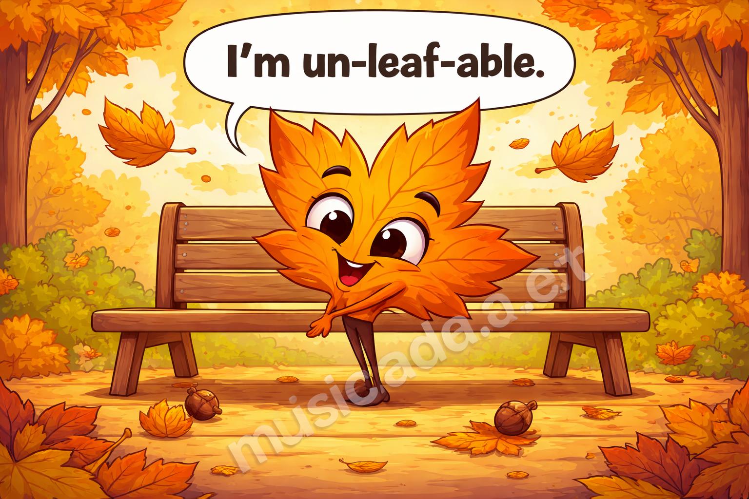 Leaf puns fall photo caption