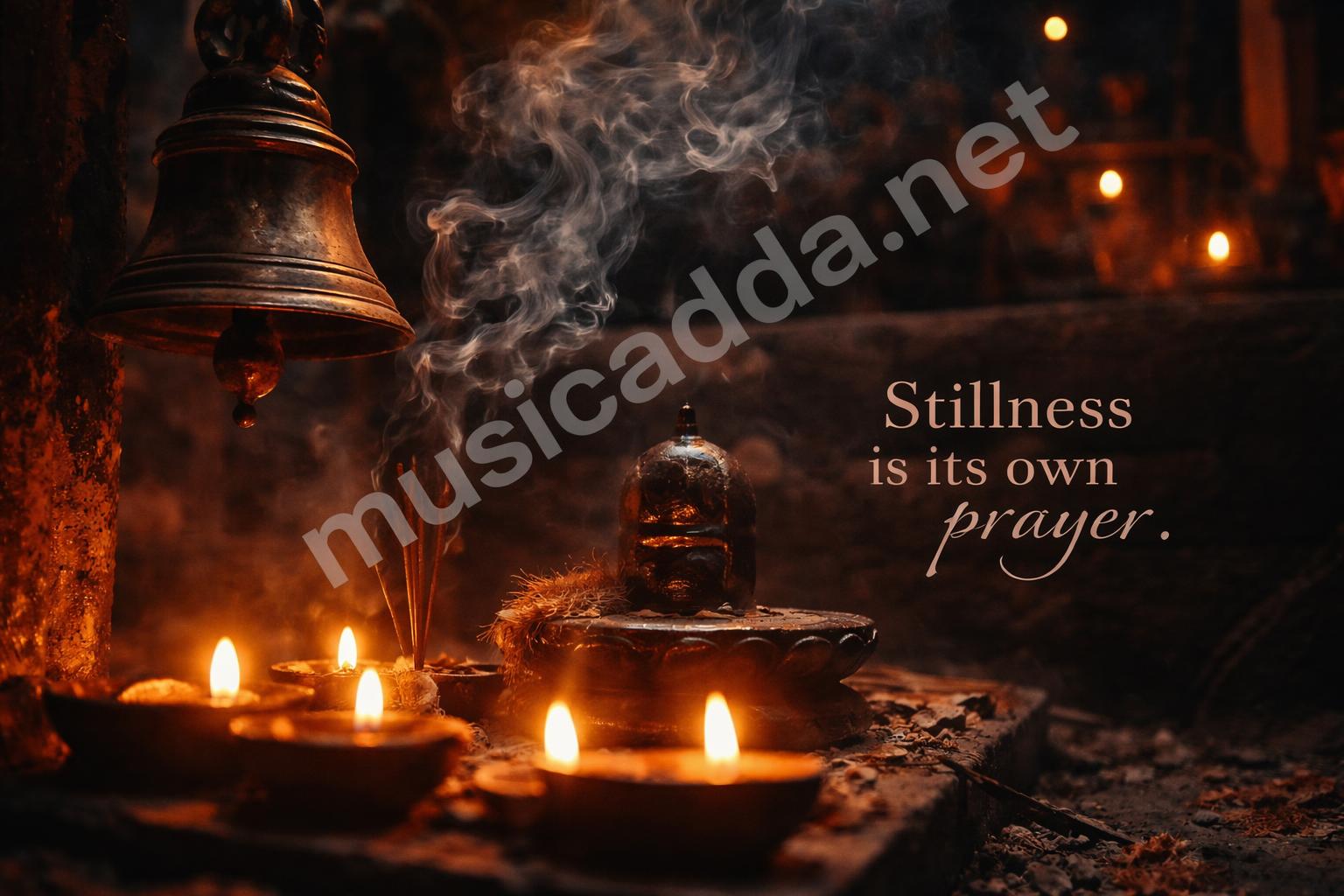 Lord shiva bell smoke incense devotional scene