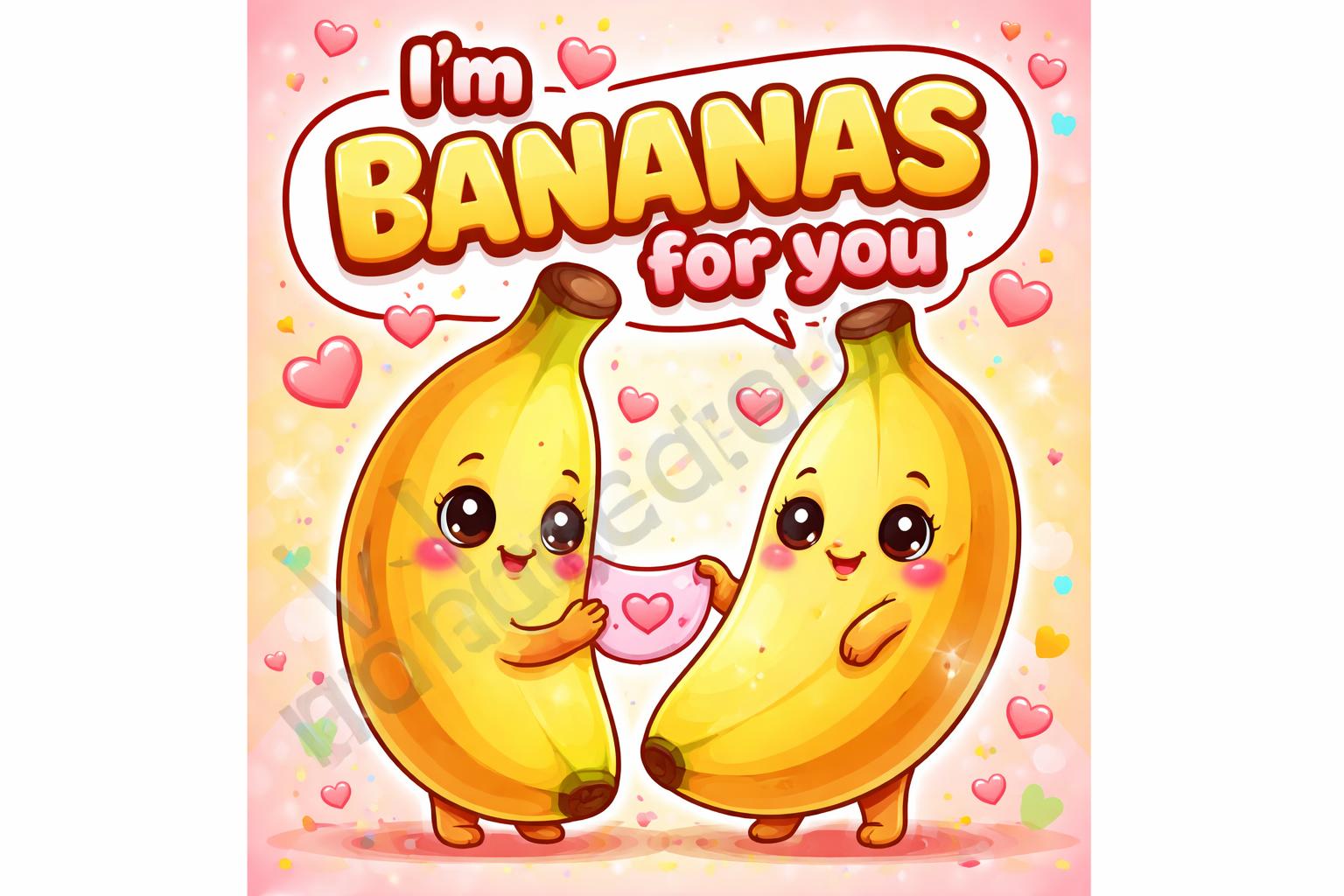 Lovestruck banana pun couple