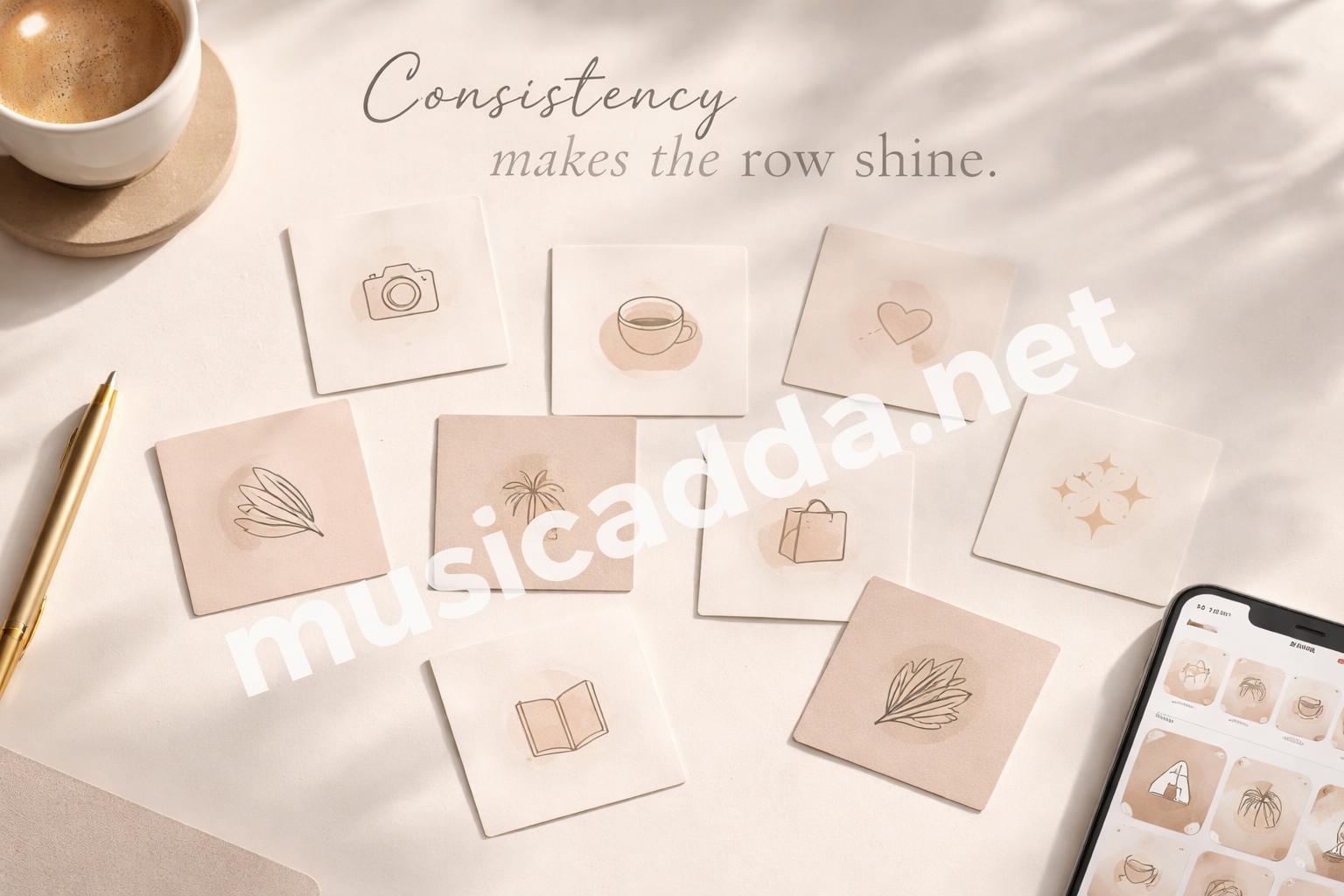 Minimal instagram highlight covers flat lay