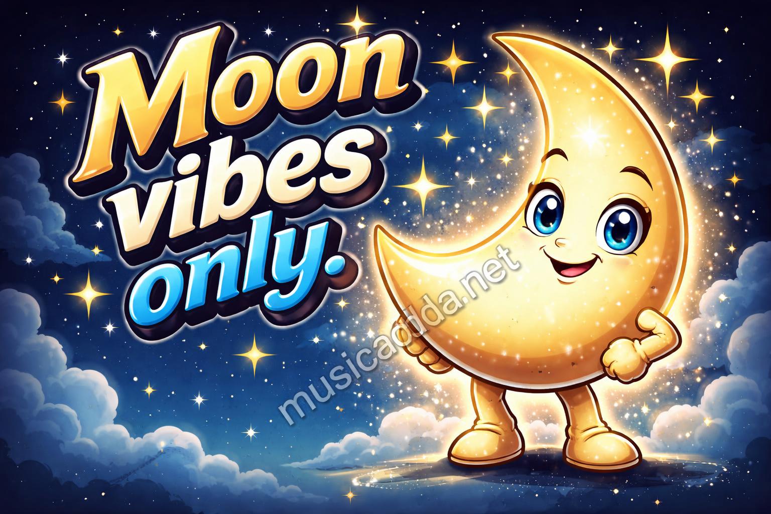 Moon puns final poster glowing night sky