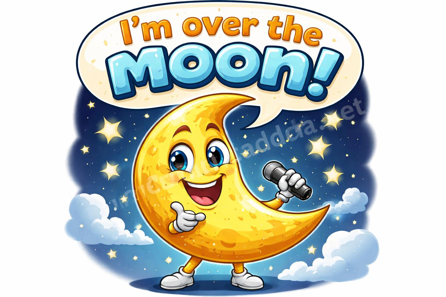 Moon puns hero crescent smile
