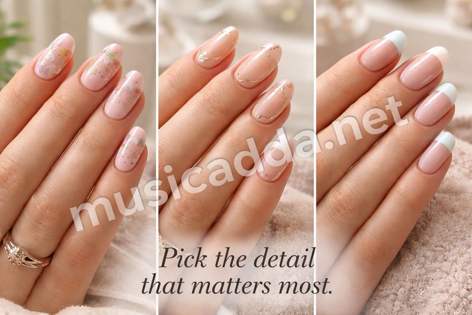 Nail salon reference pastel floral designs