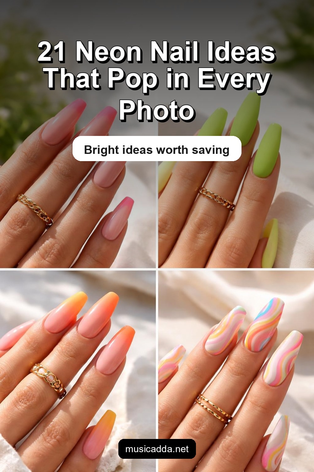 Pinterest image for 21 Neon Pinterest Nail Ideas That Will Stand Out in Every Photo