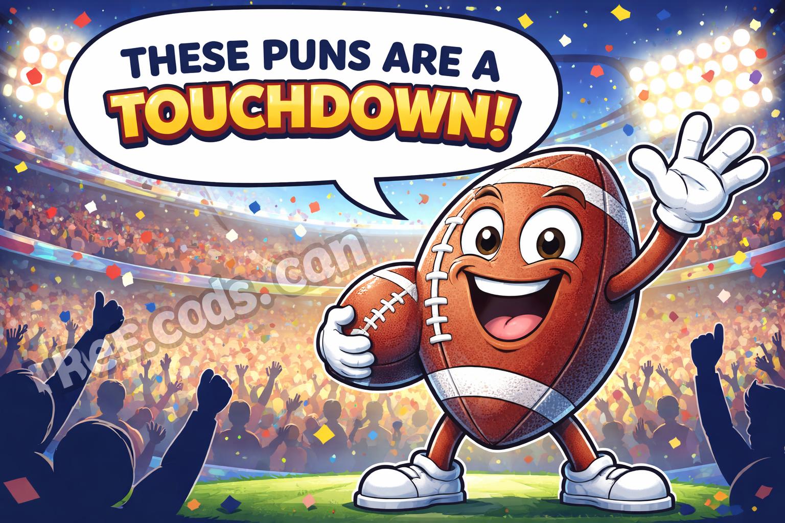 Nfl puns hero cartoon stadium