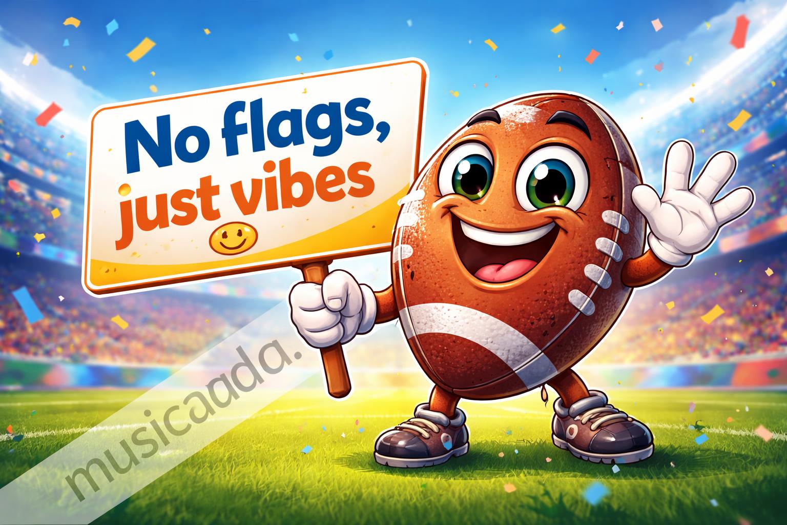 Nfl puns social post poster cartoon