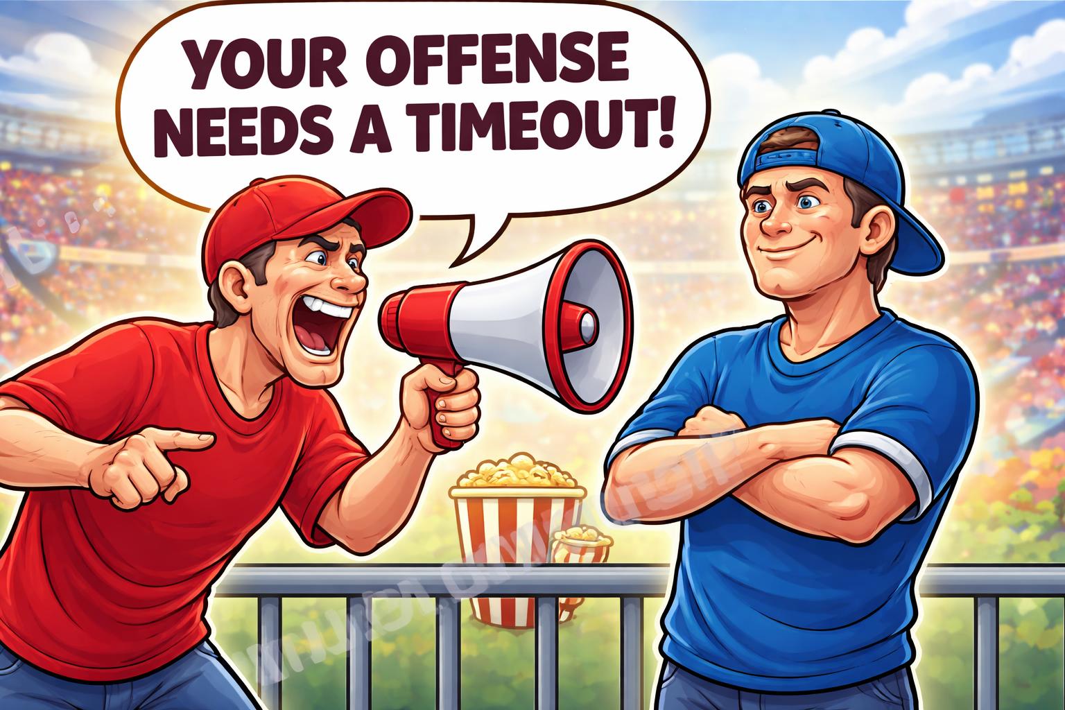 Nfl puns trash talk duo cartoon