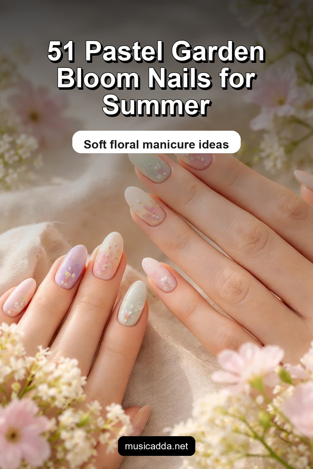 Pinterest image for 51 Pastel Garden Bloom Nails for the Prettiest Summer Manicure