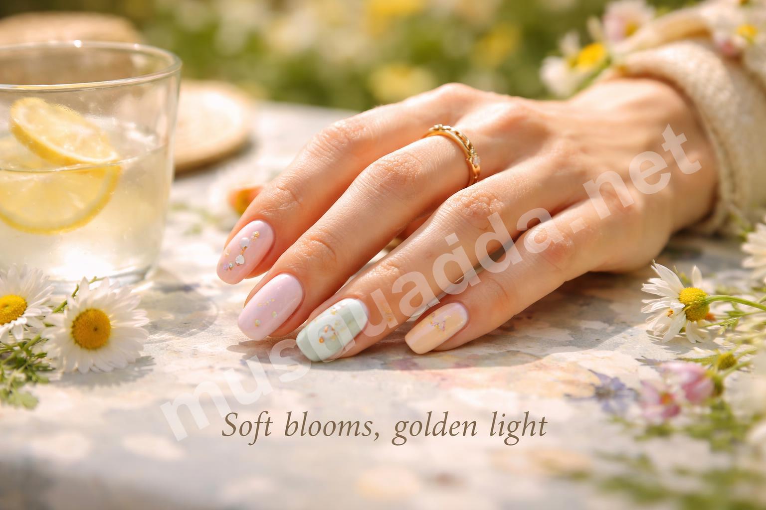 Pastel garden nails hero summer manicure