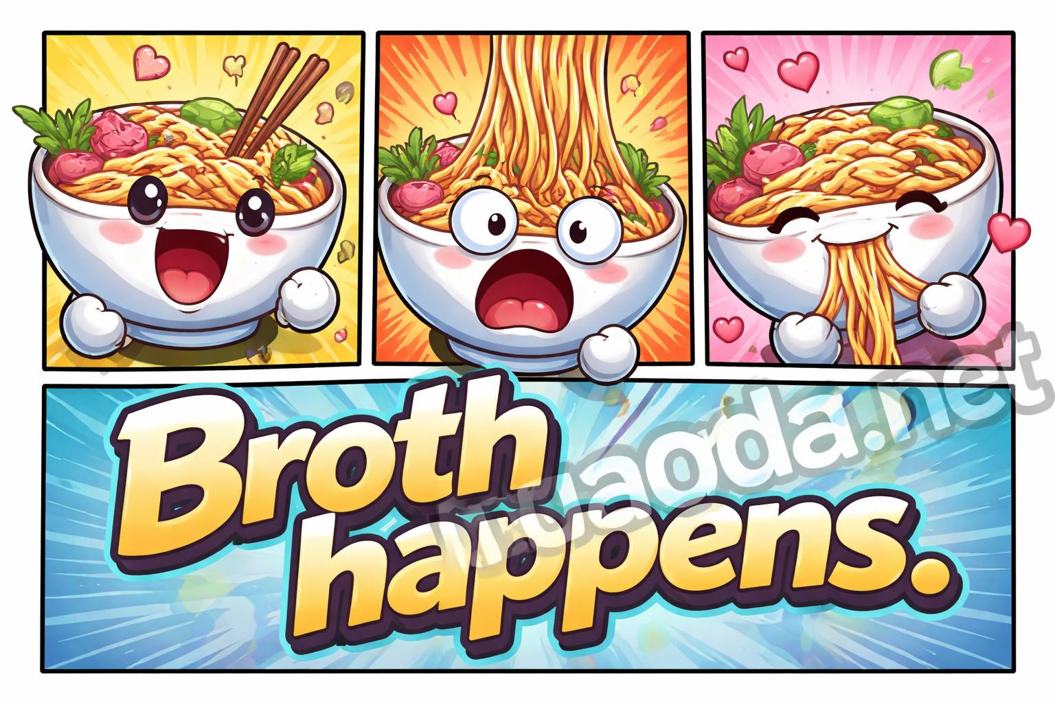 Pho caption comic strip bowl