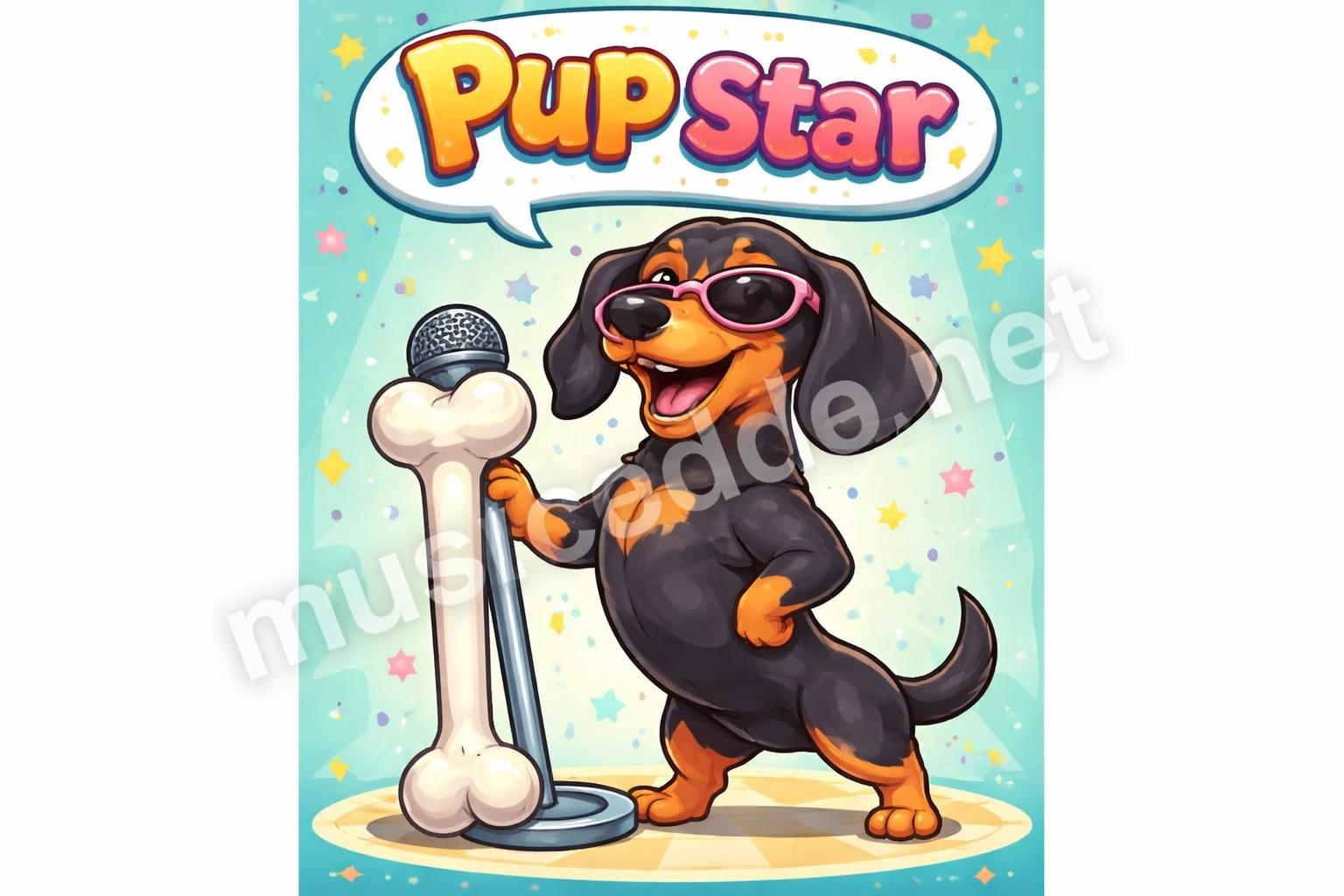 Playful dog bone cartoon
