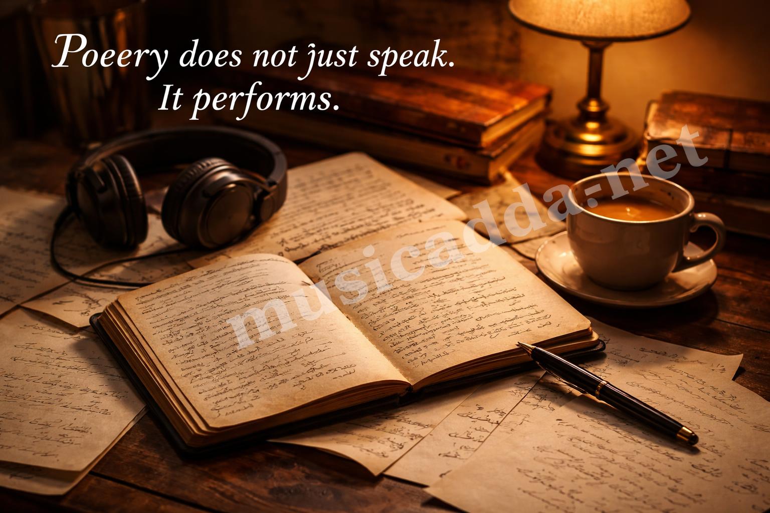 Poetic urdu lyrics writing desk