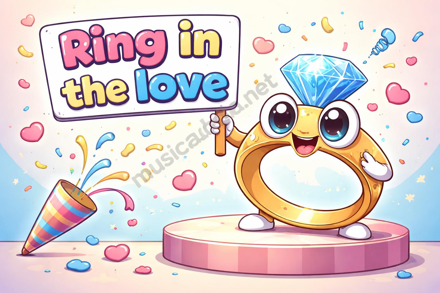 Ring joke proposal sign cartoon