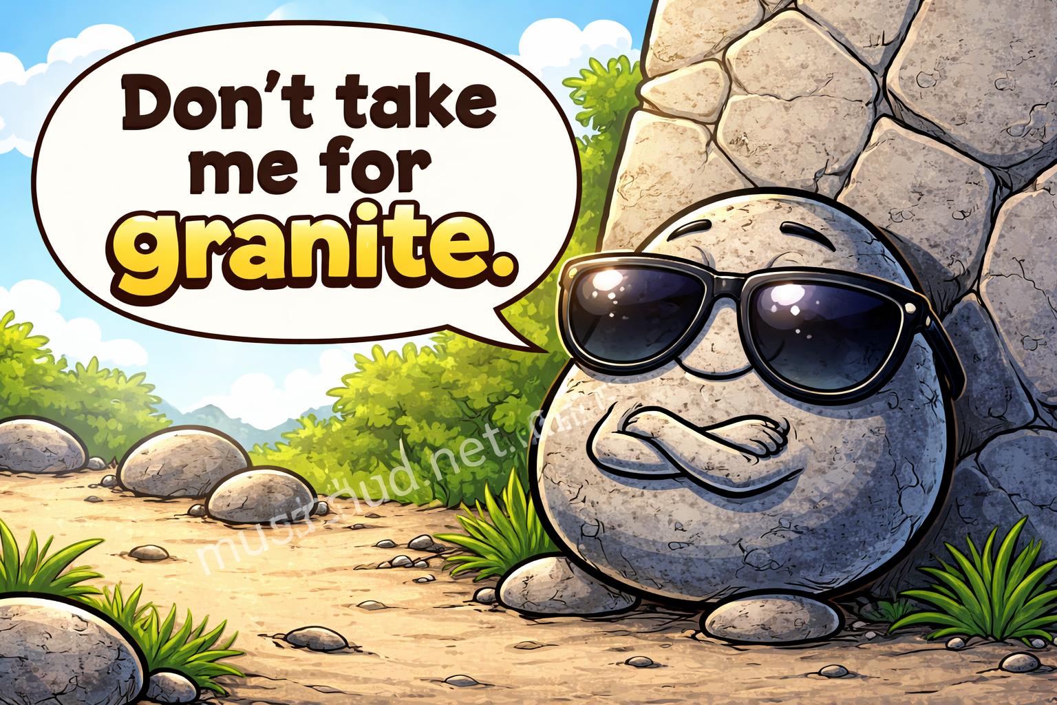 Rock pun sunglasses closeup