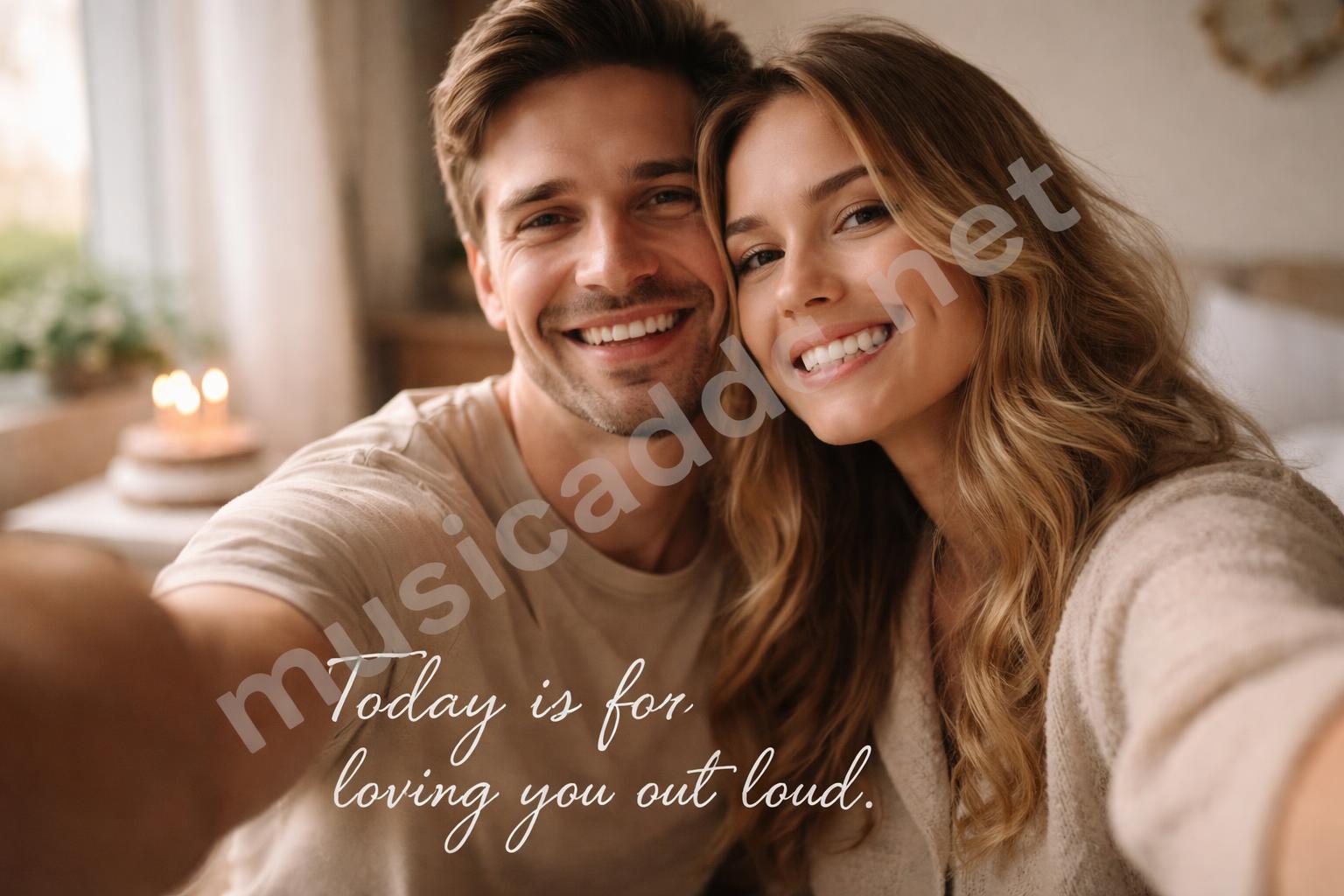 Romantic birthday partner selfie caption idea
