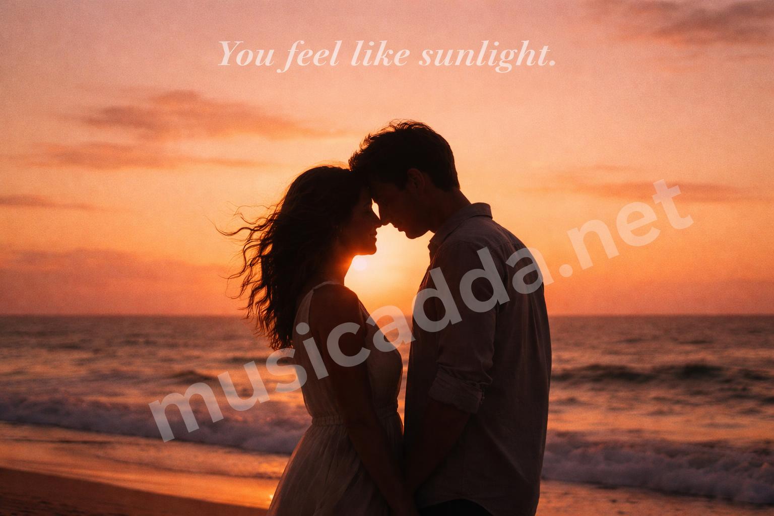 Romantic couple sunset aesthetic photo