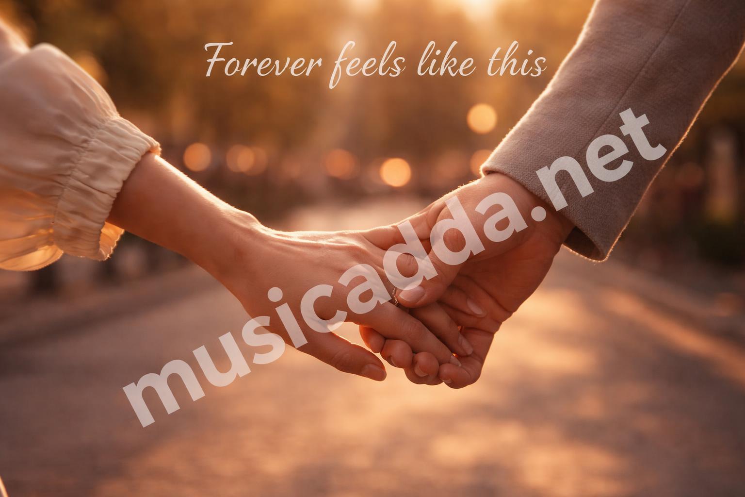 Romantic love captions hand holding evening light