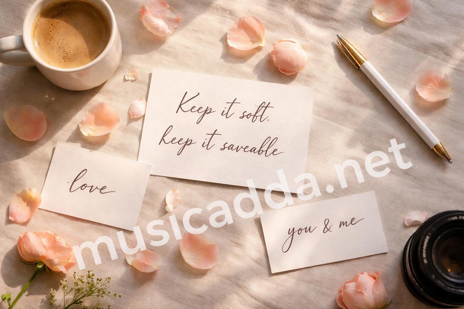 Romantic pinterest caption ideas flatlay