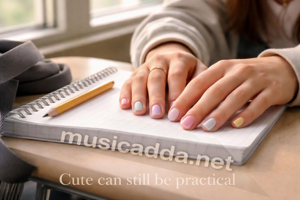 School friendly short nail ideas hero