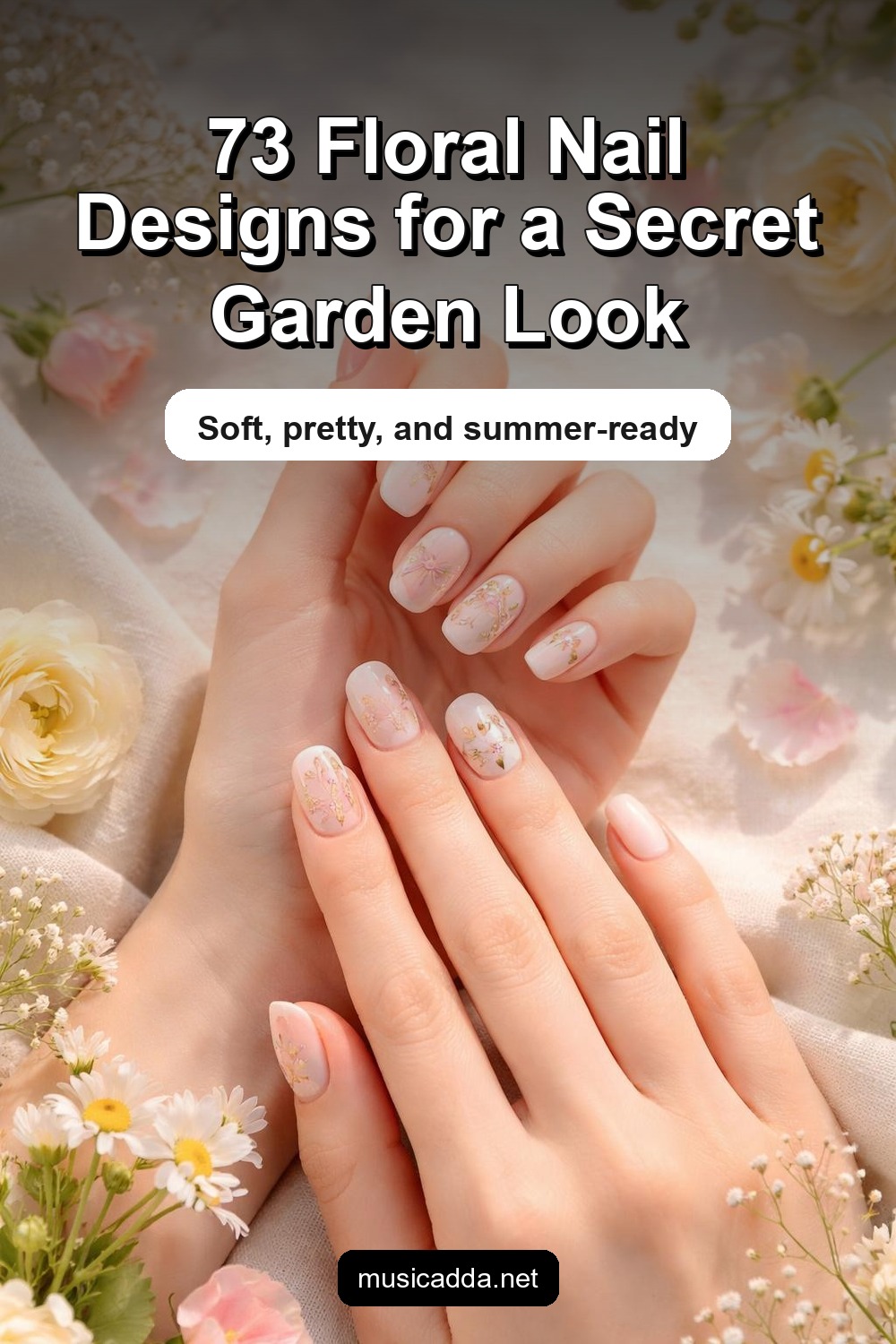 Pinterest image for 73 Summer Floral Nail Designs That Look Straight Out of a Secret Garden