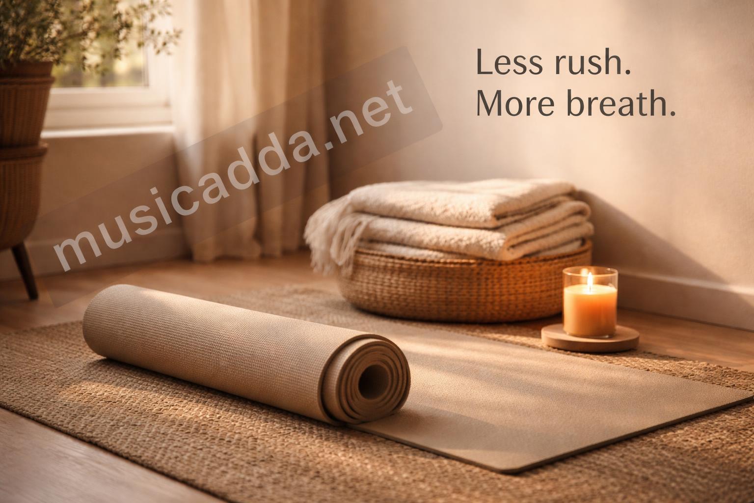 Serene lifestyle yoga candle room