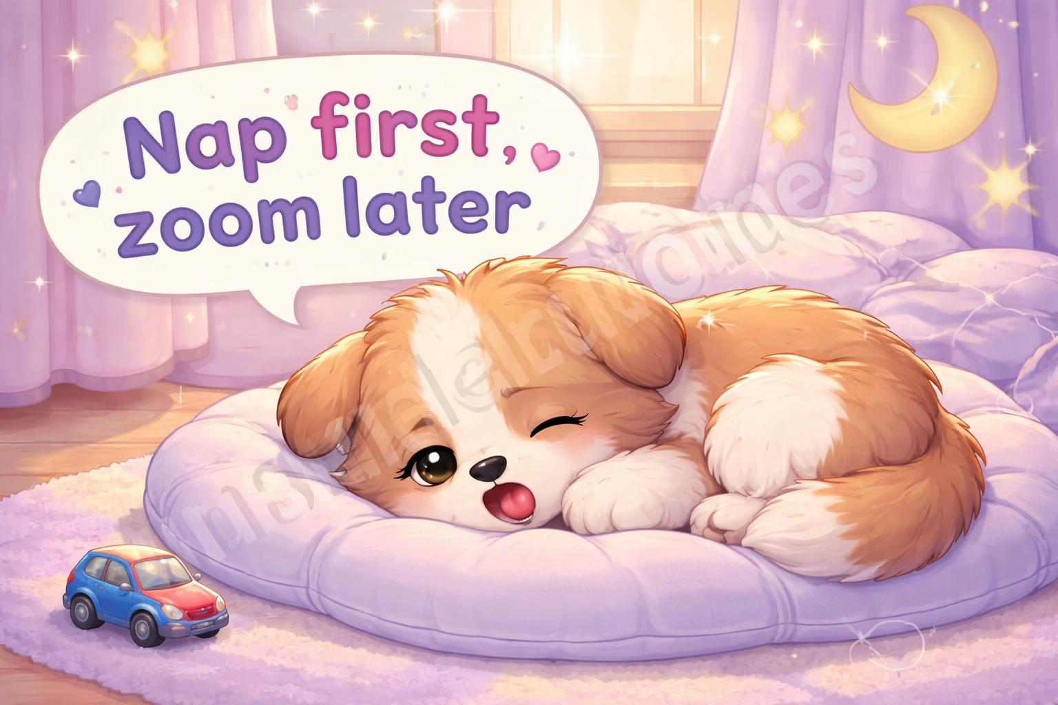 Sleepy puppy zoom later cartoon