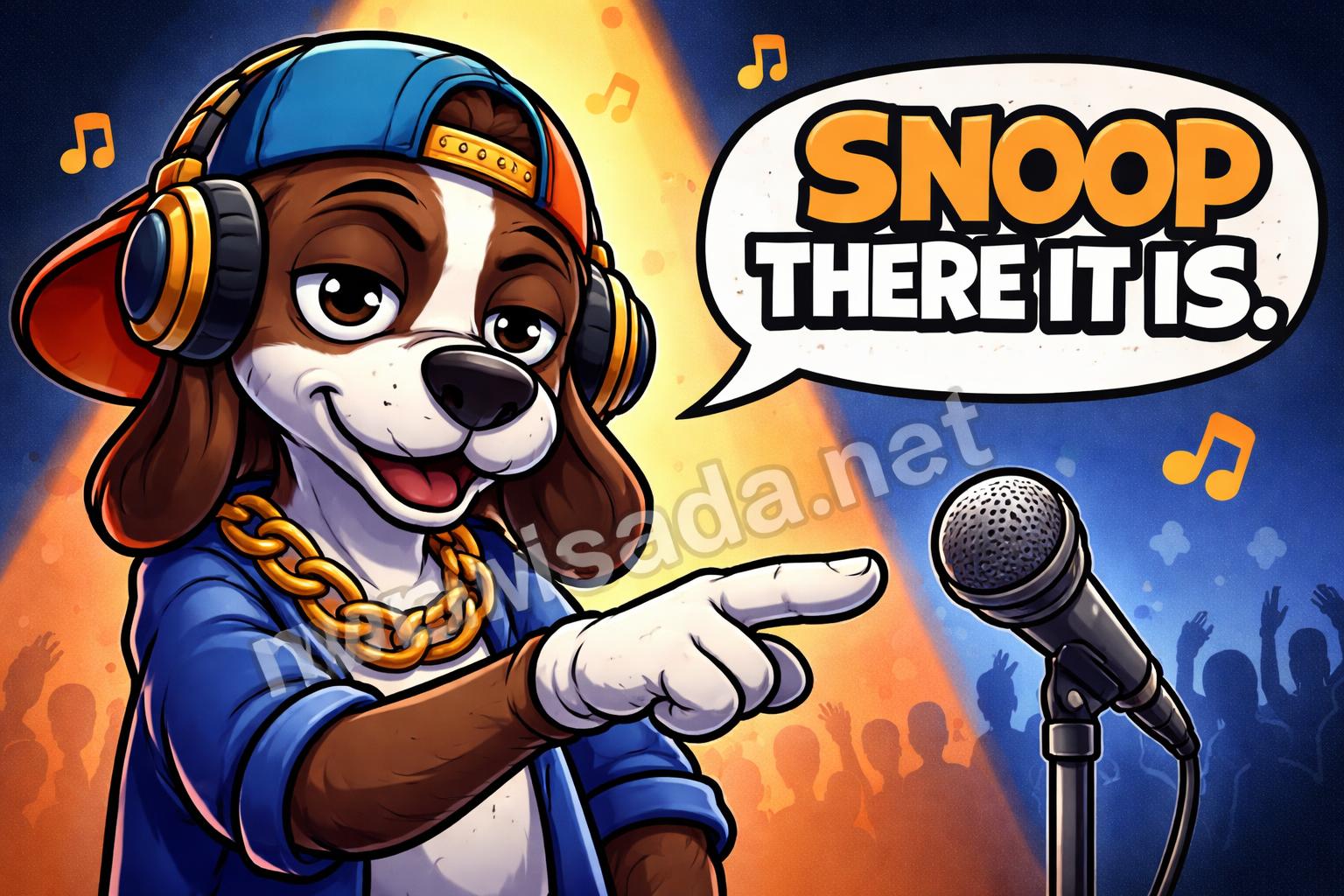 Snoop dogg puns dramatic microphone cartoon