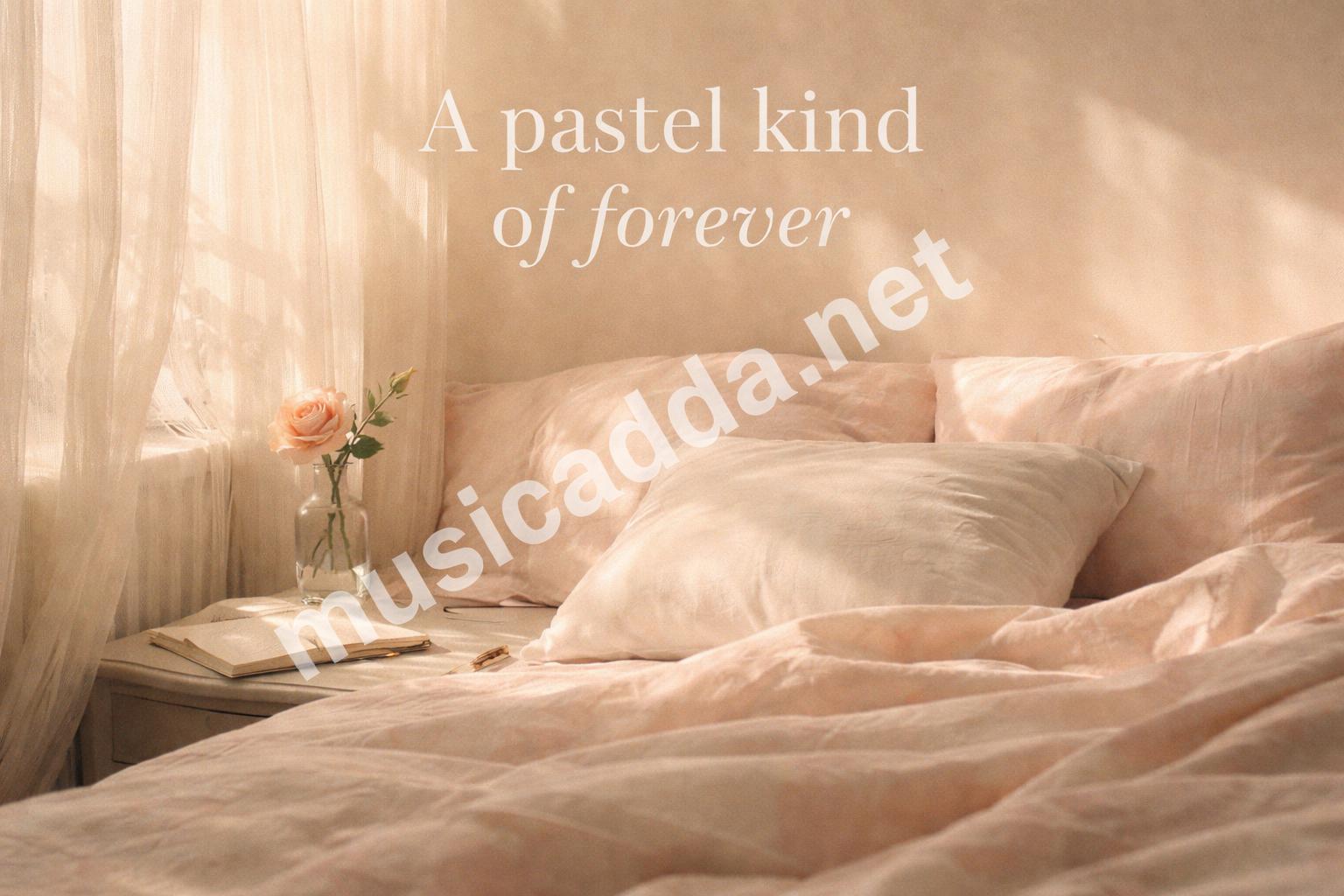 Soft pastel love caption aesthetic sunlight