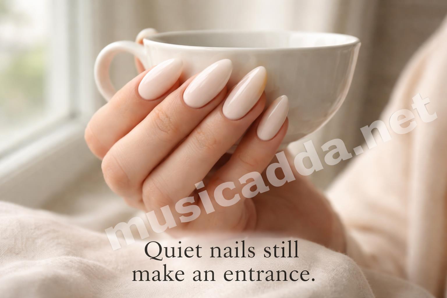 Soft vanilla gloss acrylic nails