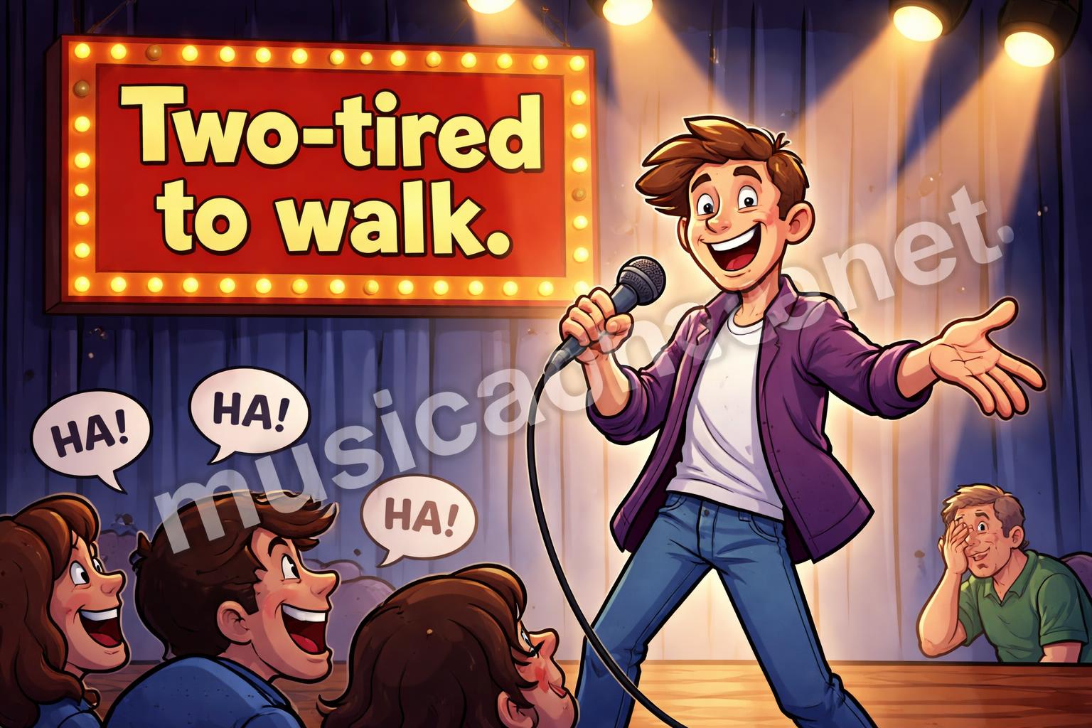 Spoken pun delivery cartoon