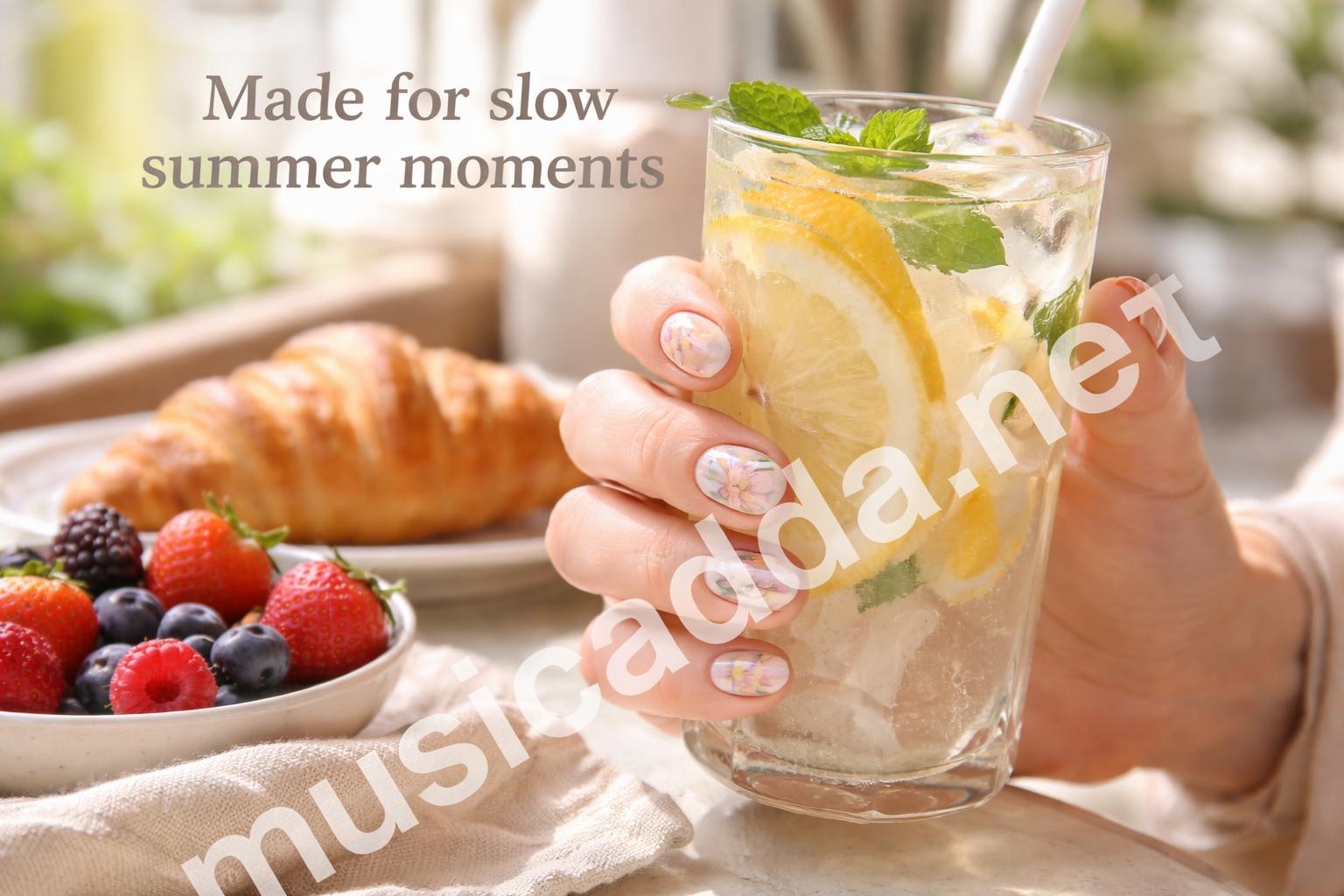 Summer pastel floral nails with brunch vibes