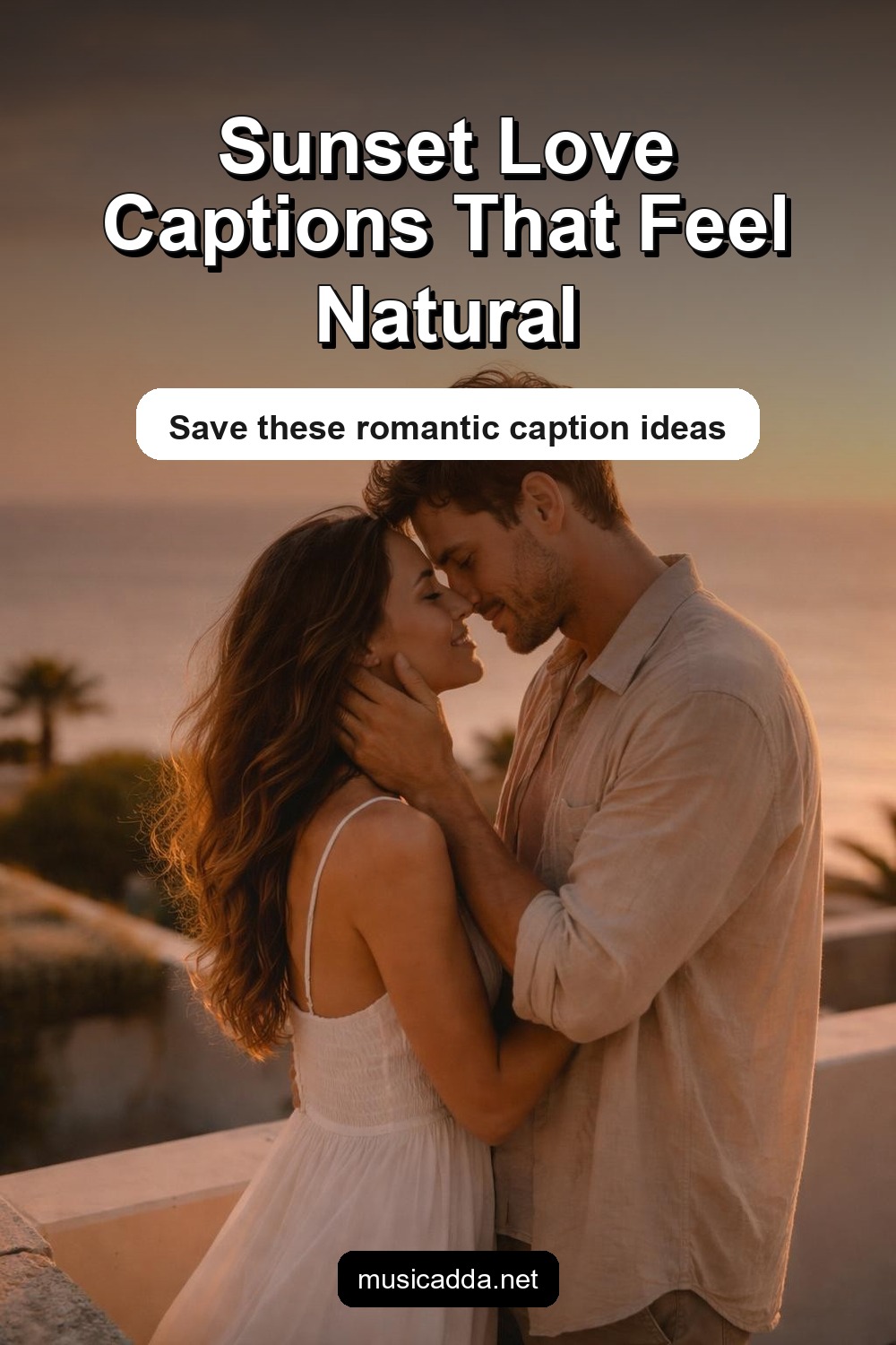 Pinterest image for Sunset Love Captions for Romantic Instagram Posts
