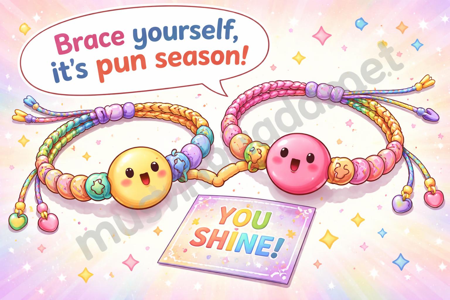 Swiftie friendship bracelet pun cartoon