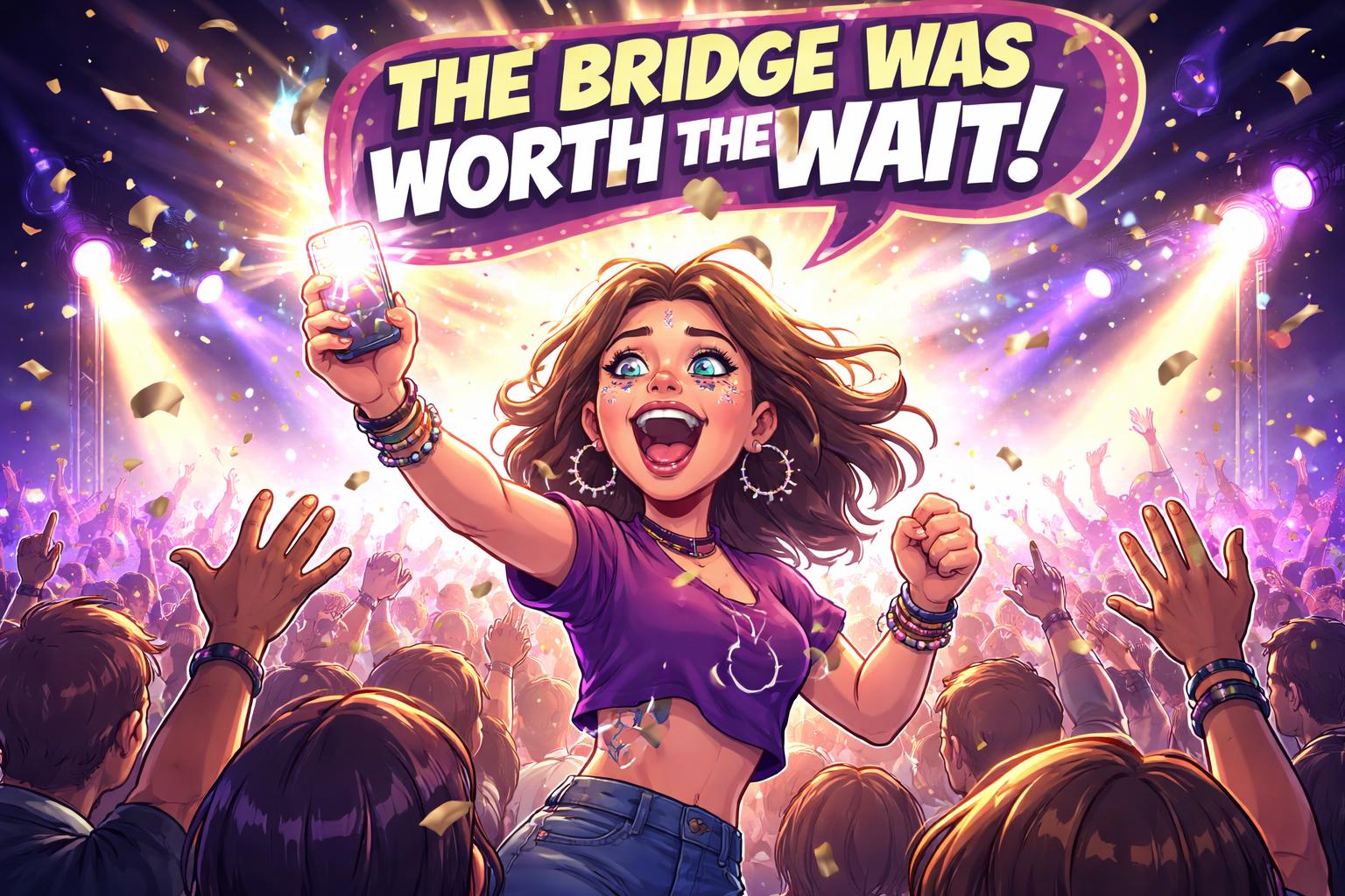 Taylor swift concert timing pun cartoon