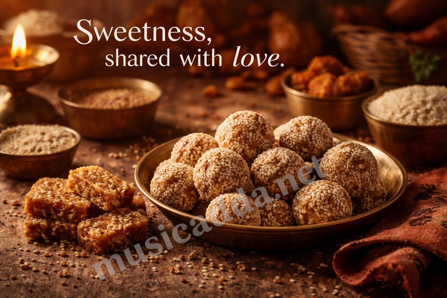 Tilgul and jaggery festival table