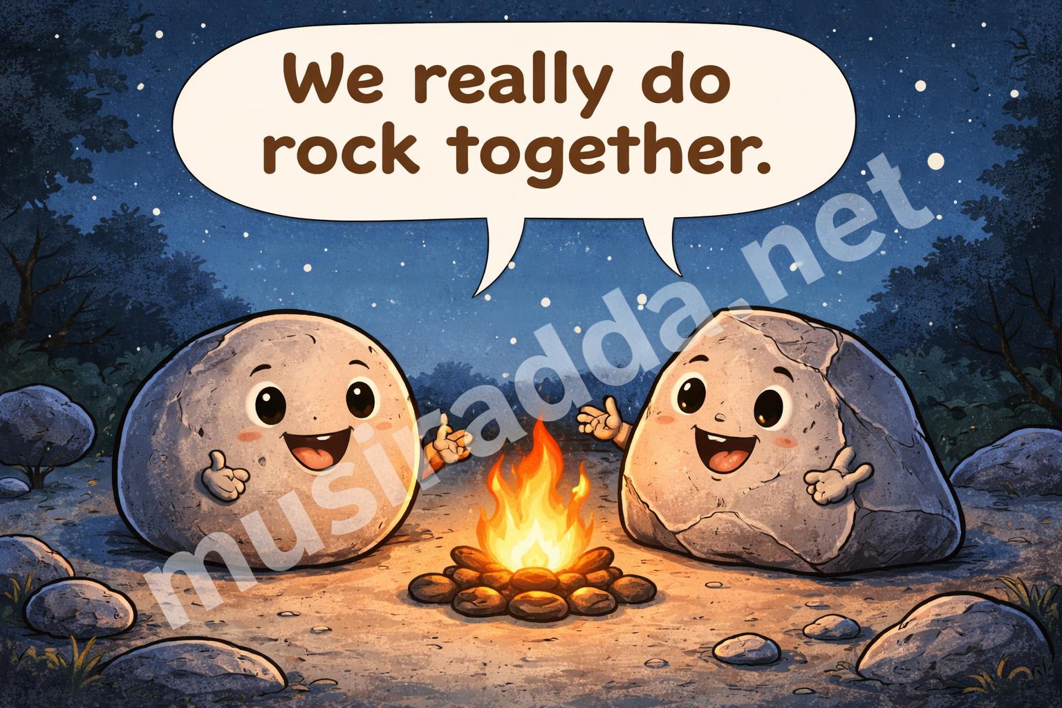Two rocks sharing a pun