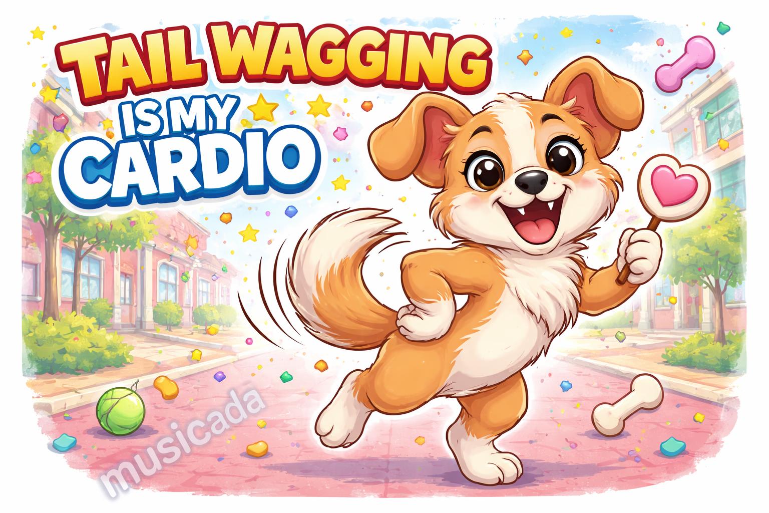 Wagging puppy puppy life cartoon