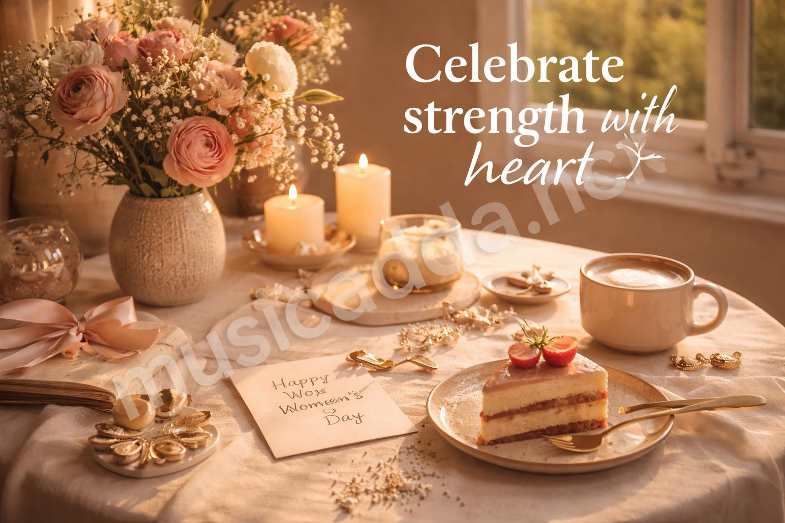 Womens day celebration floral lifestyle scene