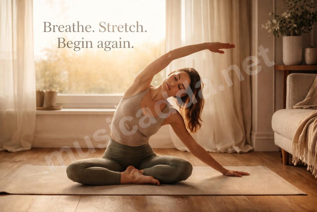 Yoga day hero morning stretch