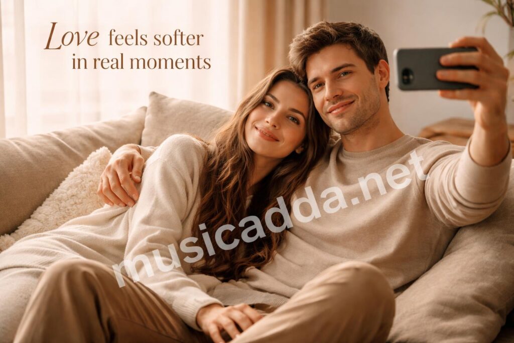 Aesthetic couple photo love caption hero