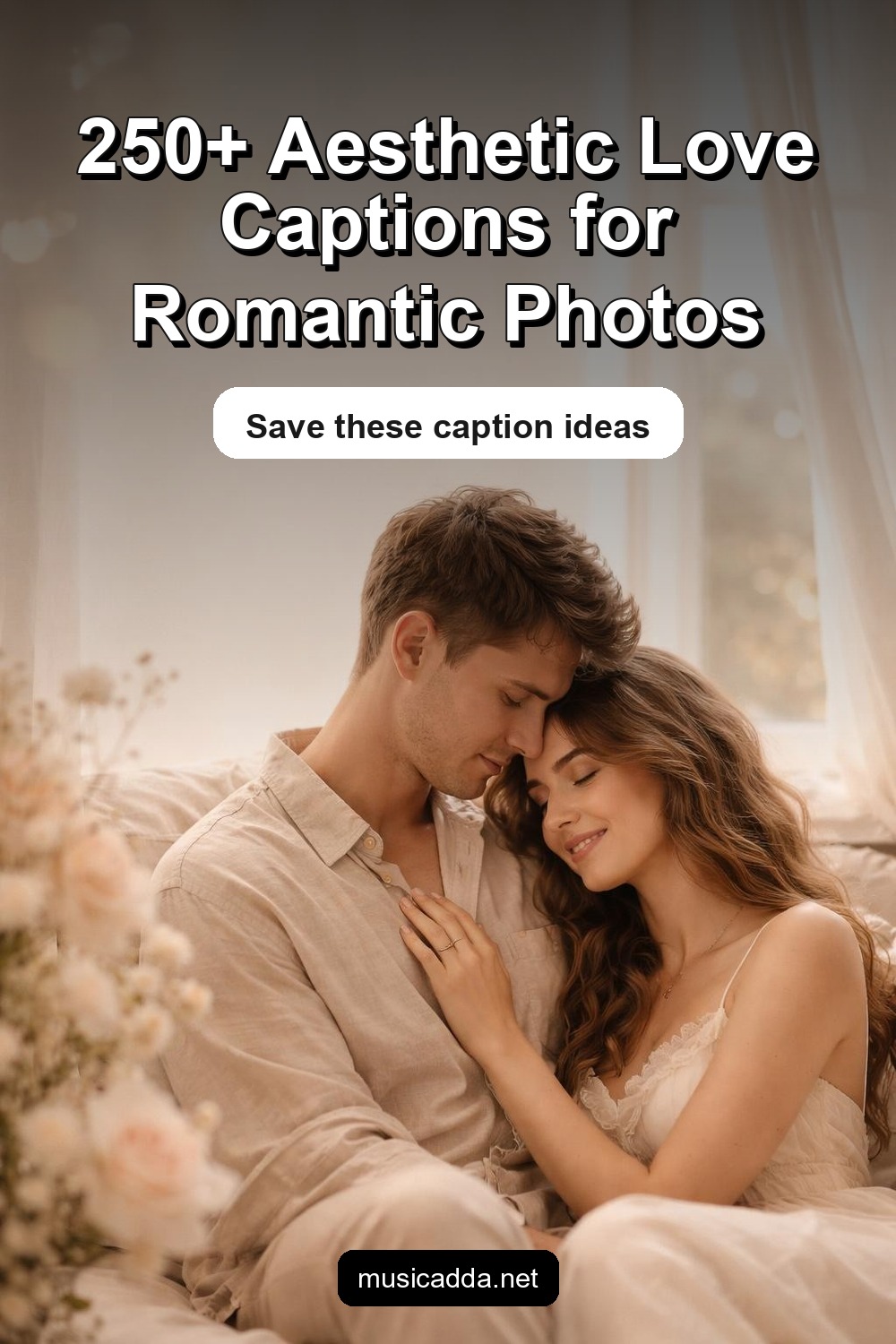 Pinterest image for 250+ Best Aesthetic Love Captions for Every Romantic Photo