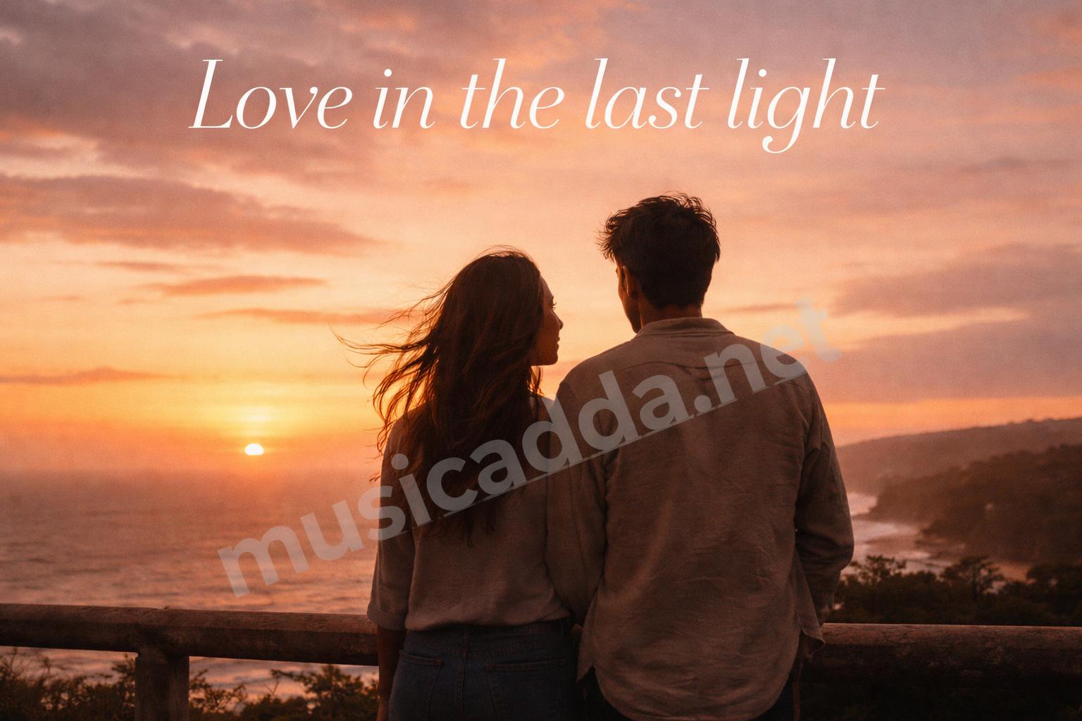 Aesthetic love captions sunset couple photo