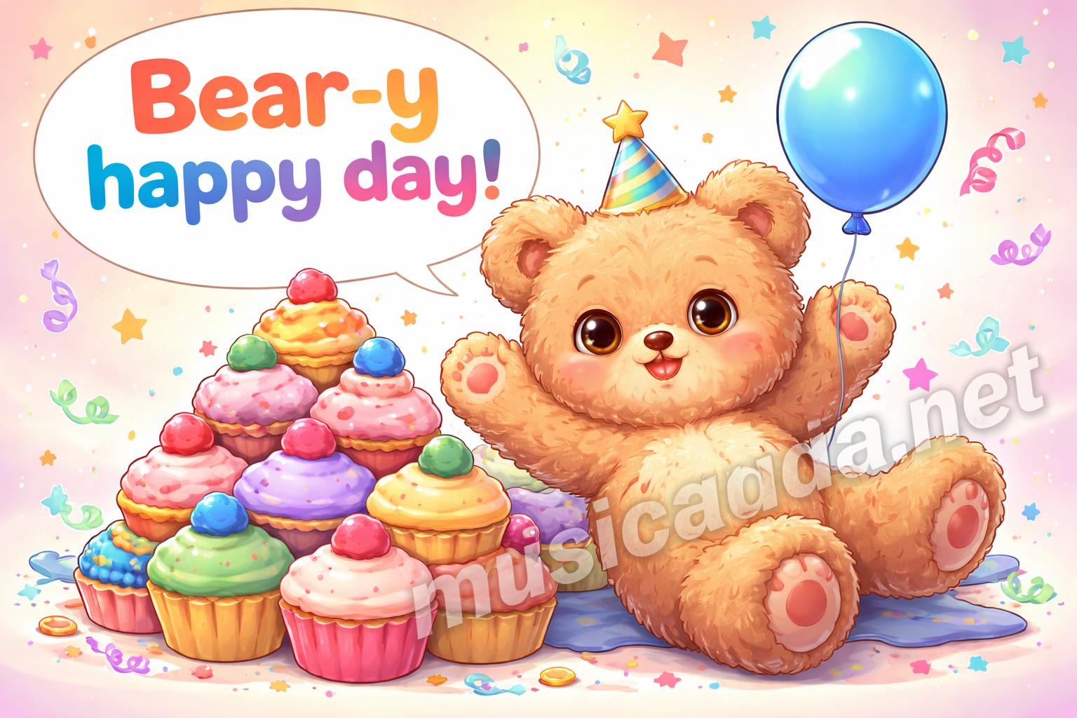 Bear y happy birthday poster