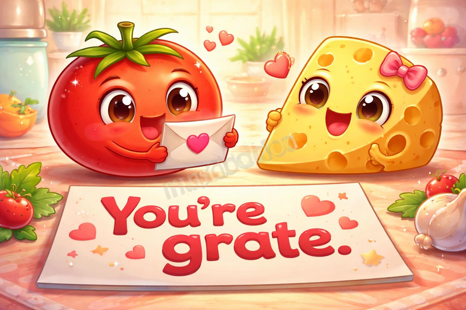 Corny puns funny card style cartoon