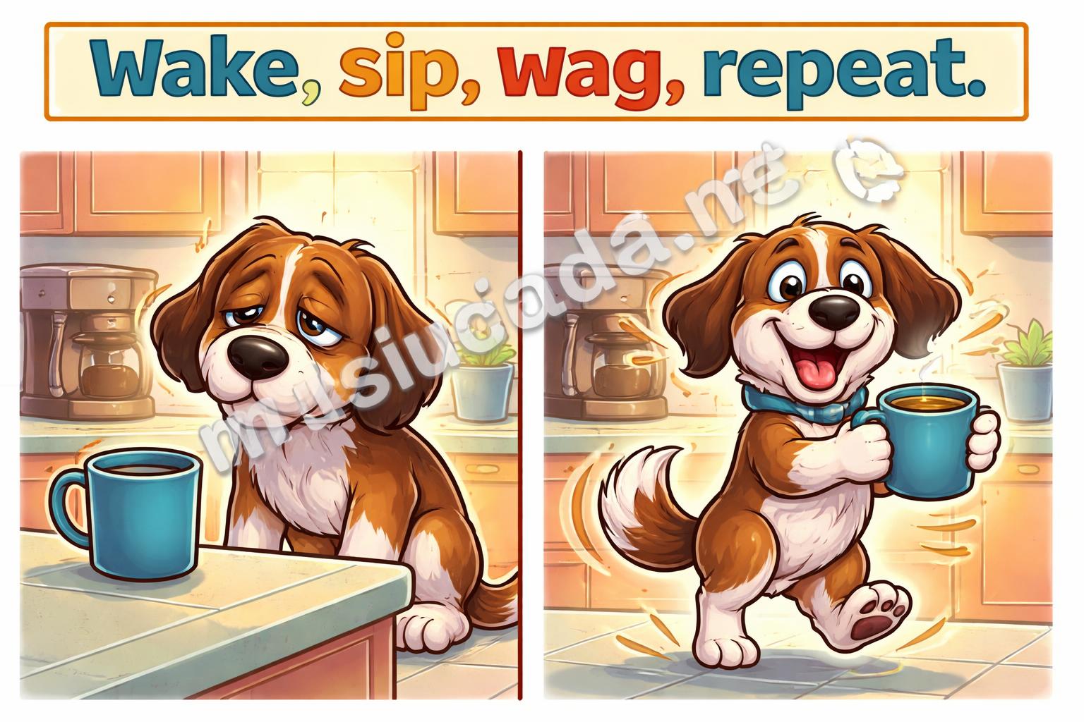 Dog pun mug bark and brew