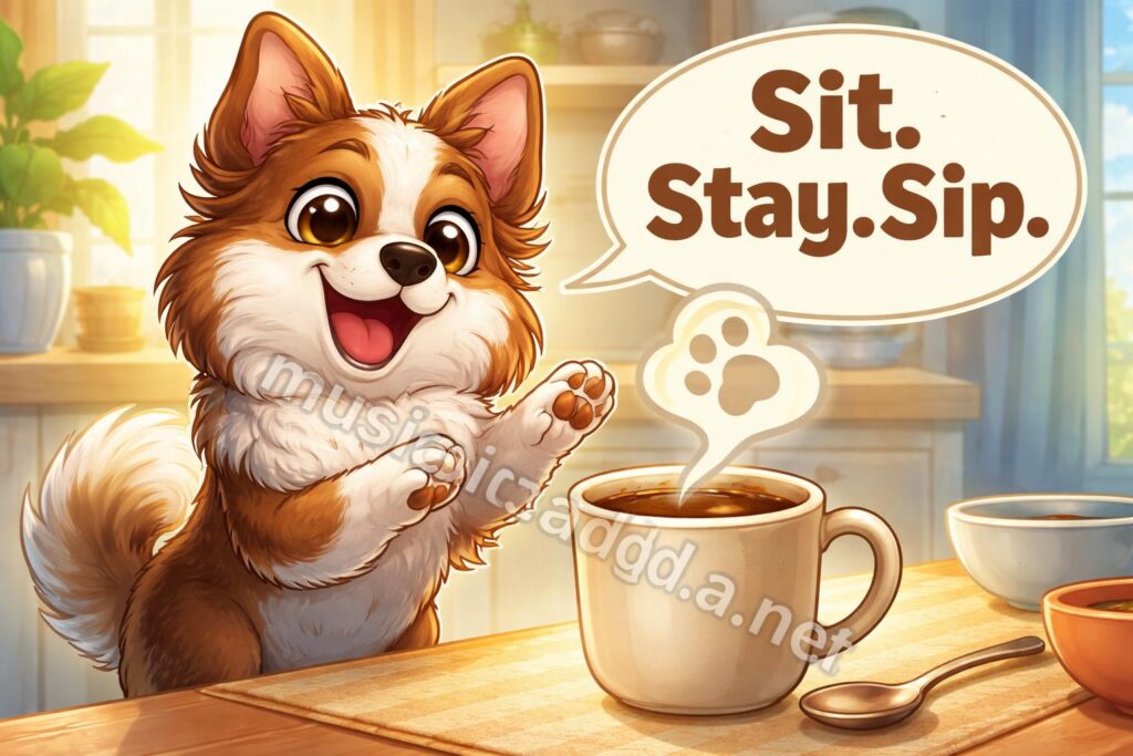 Dog pun mug hero cartoon