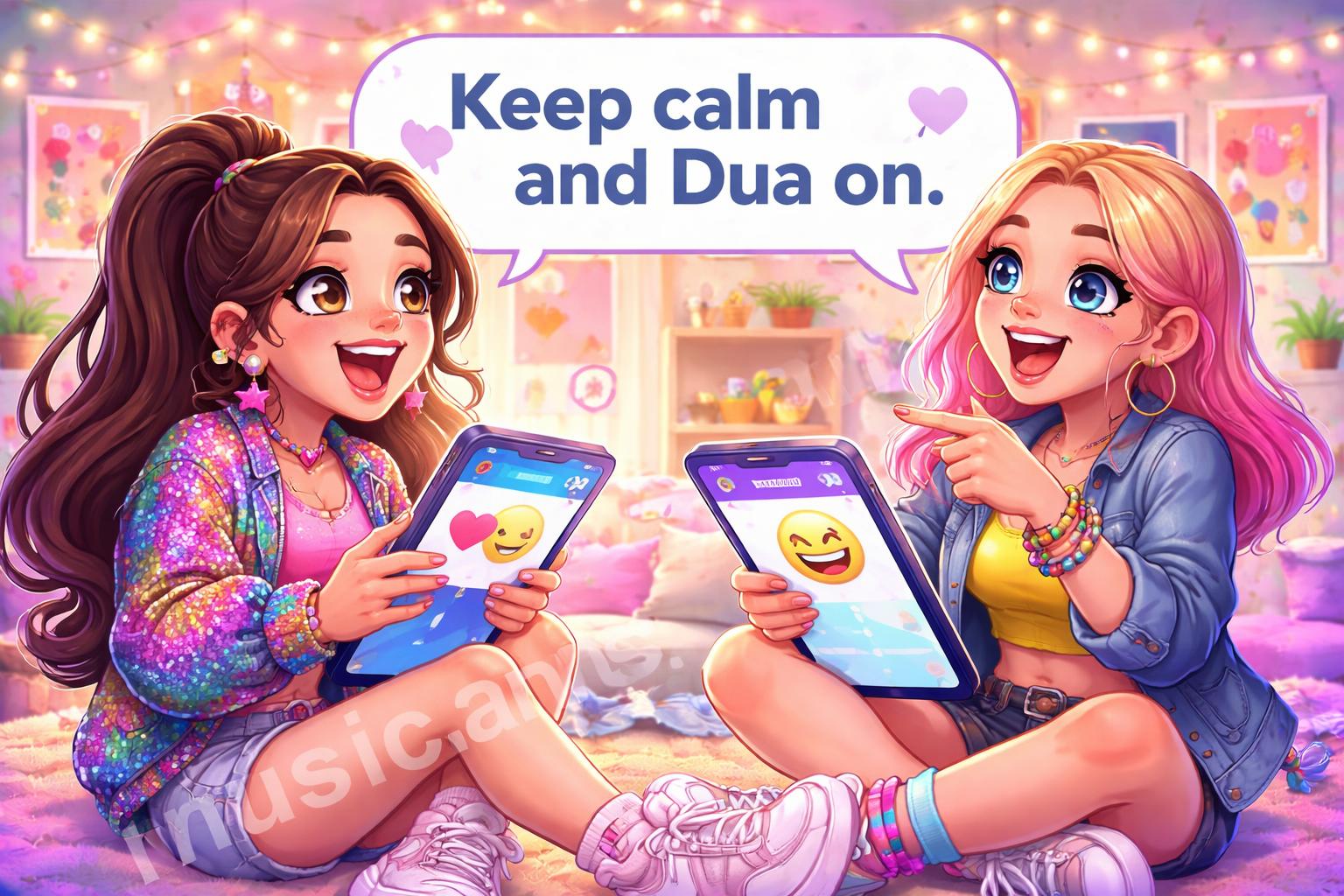 Dua lipa friend text pun cartoon